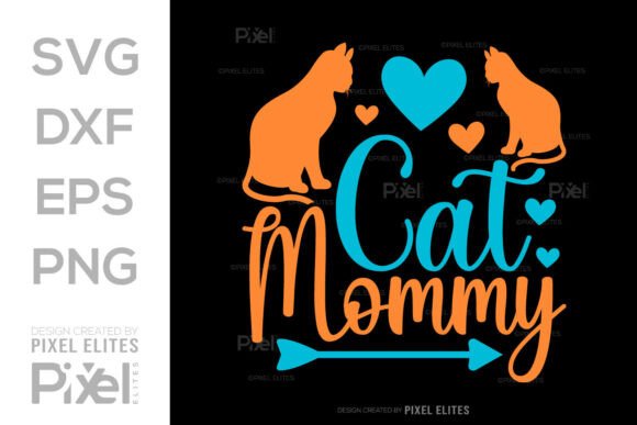 Cat Mommy SVG T-Shirt Design Graphics