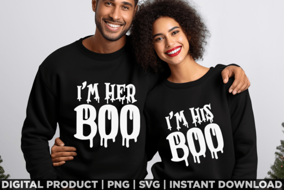 Couple Halloween His Boo Her Boo Match Graphics