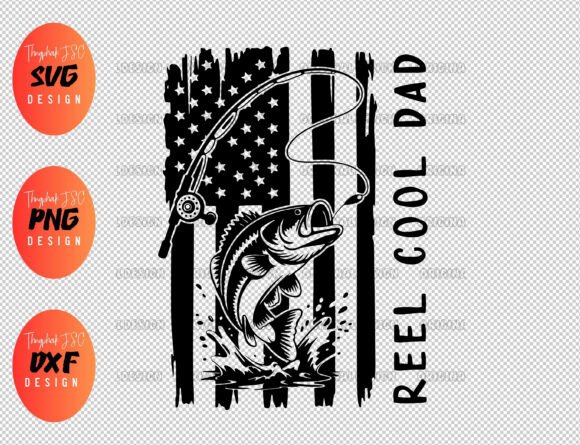 Reel Cool Dad Fishing SVG, Graphics & T-Shirt Designs